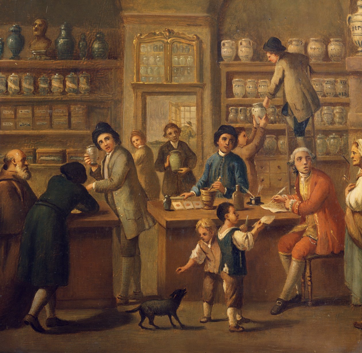 Gyógyszertár belseje, ismeretlen művész festménye alkotó: Unknown artist
