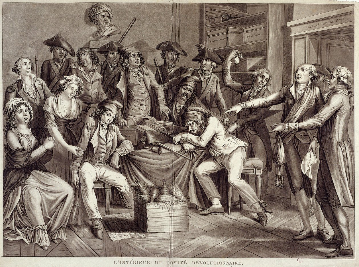 A Forradalmi Bizottság belseje. 18. századi metszet. Párizs, Musee Carnavalet alkotó: Unknown artist
