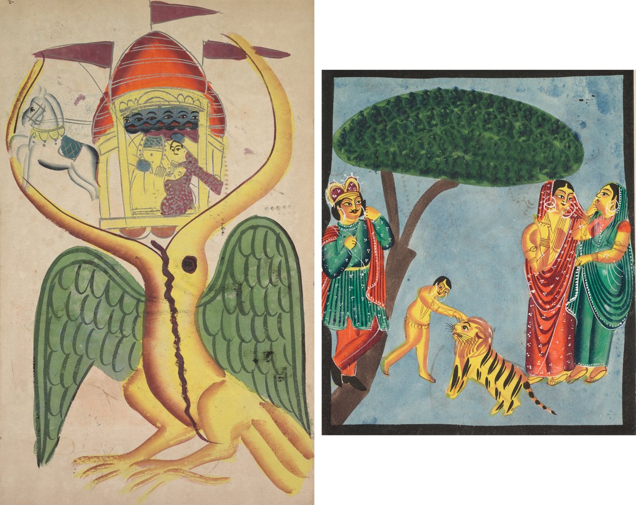 Jatayu akadályozza Ravana szekerét, megpróbálja megakadályozni Sita elrablását alkotó: Unknown artist