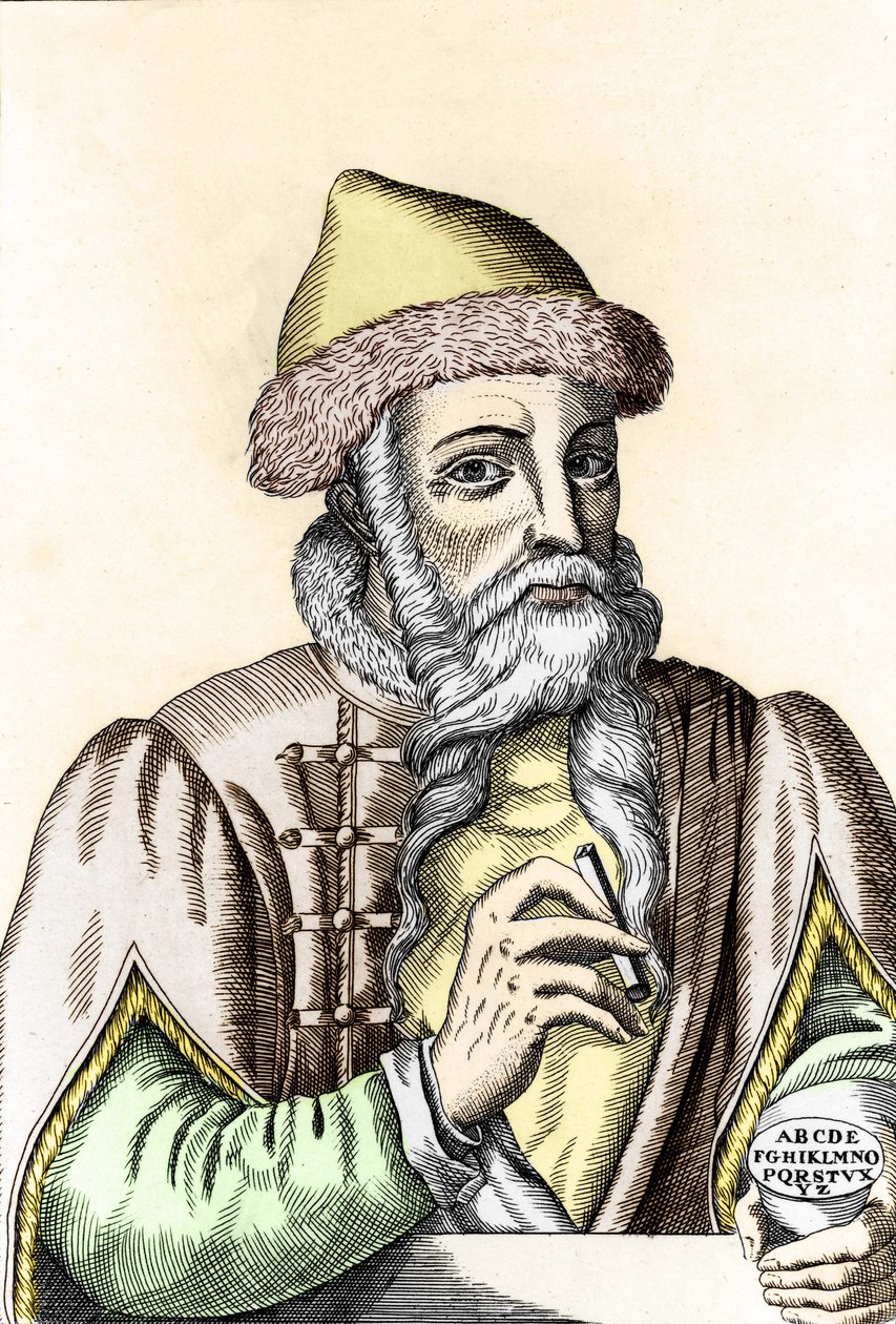 Johannes Gutenberg (1400-1468), német nyomdász. alkotó: Unknown artist