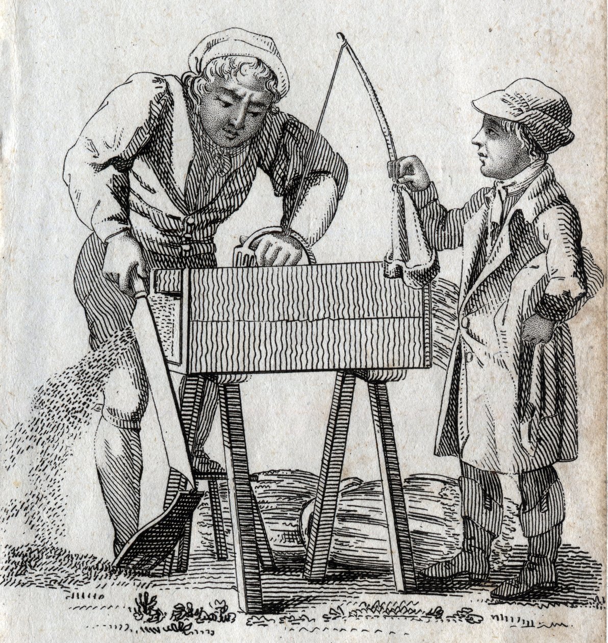 Asztalos és inas. 18. század végi metszet. Magángyűjtemény. alkotó: Unknown artist