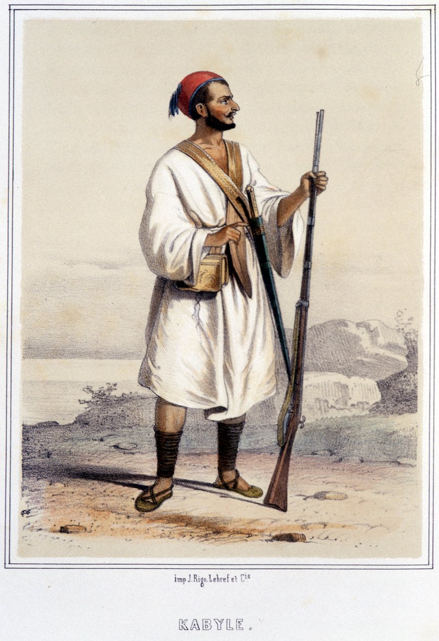 Kabil férfi Algírban a 19. század második felében. alkotó: Unknown artist