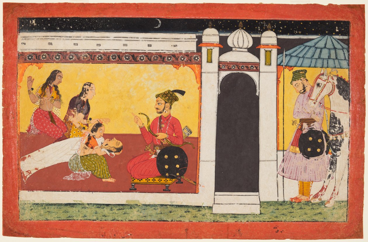 Kandala meghalt, amikor meghallotta a hírt Madhava haláláról, egy madhavanala kamakandalából alkotó: Unknown artist