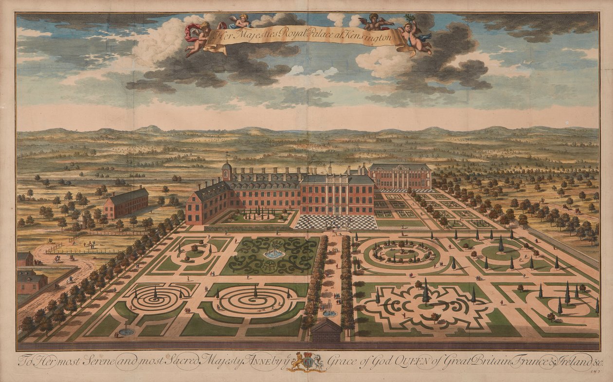Kensington-palota, 1707-1714 körül (nyomtatott) alkotó: Unknown artist