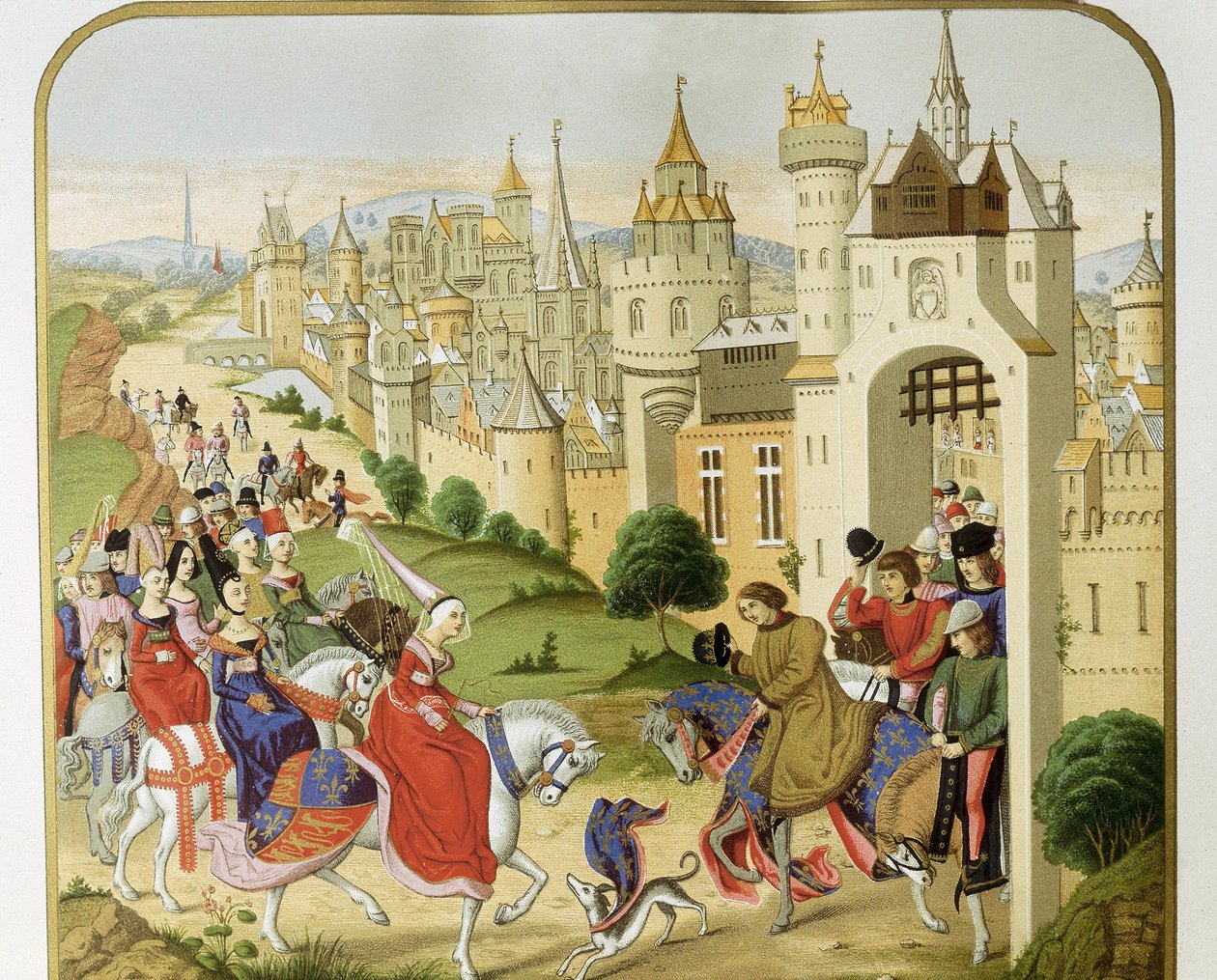 "" IV. Károly francia király fogadta húgát, a francia Izabella angol királynőt (1292-1358), II. Edward feleségét, aki menedéket keresett "" Jean Froissart krónikái szerint. 19. századi Barcelona. Sant Jordi Catalan Royal alkotó: Unknown artist