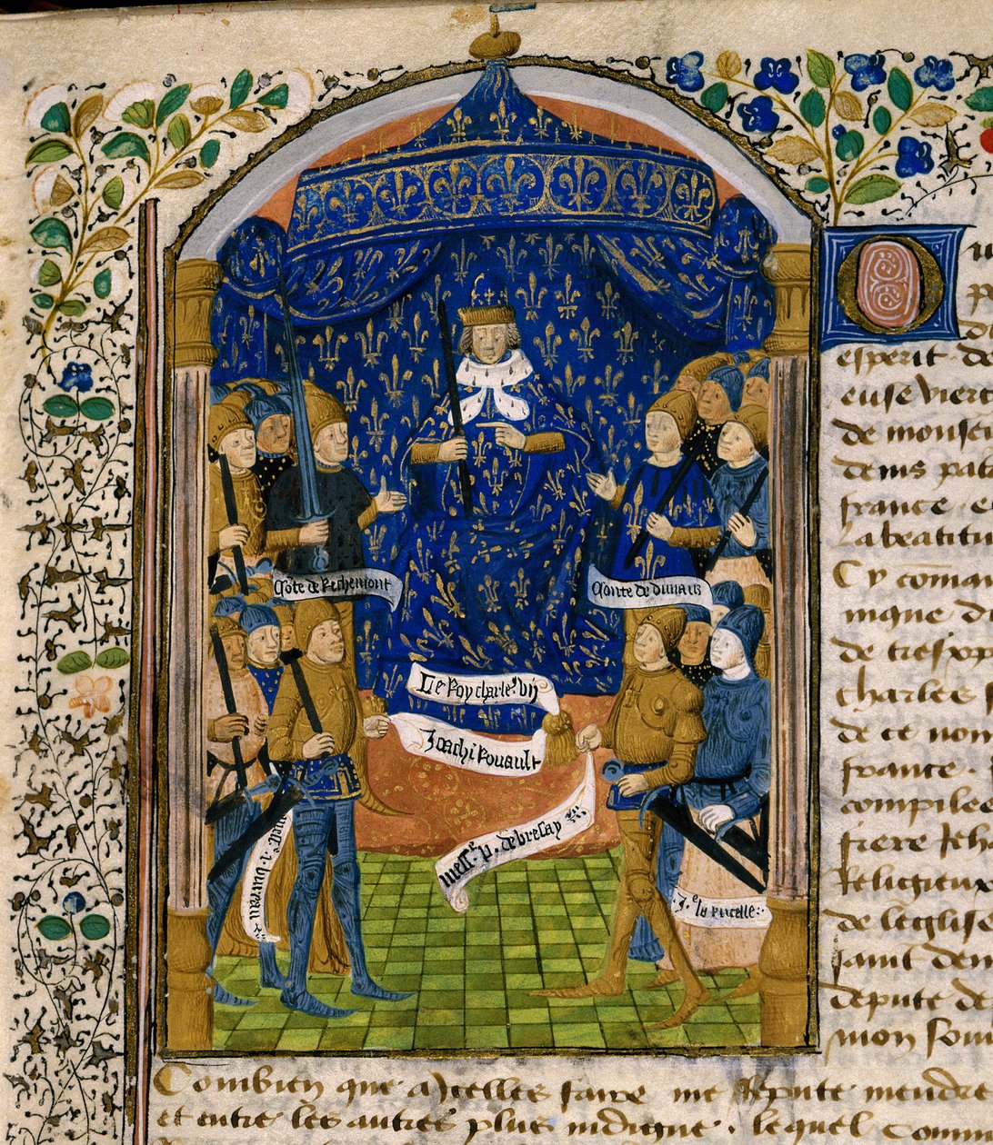 VII. Károly francia király (1403-1461) és udvara. Jobb oldalon: Jean d