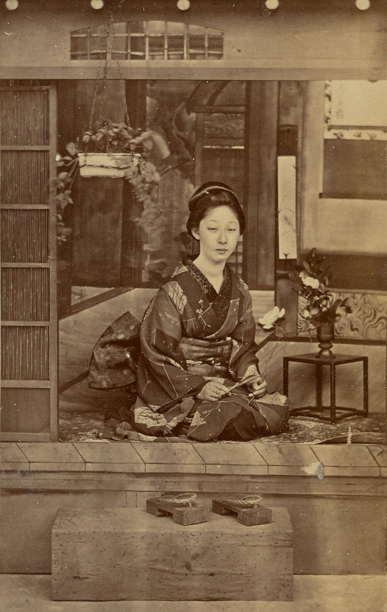 [Térdelő japán nő] alkotó: Unknown artist
