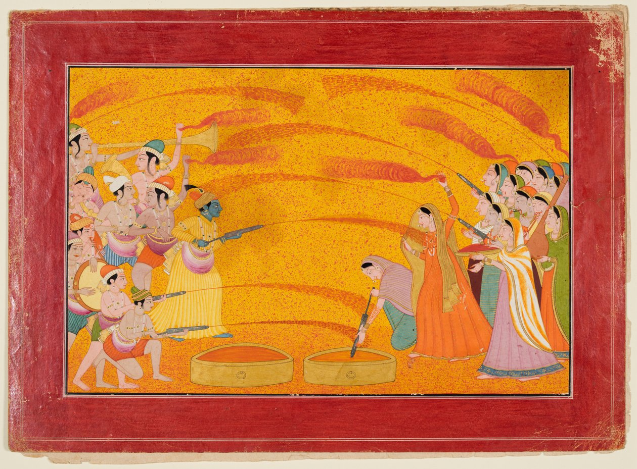 Krishna ünnepli a Holit alkotó: Unknown artist