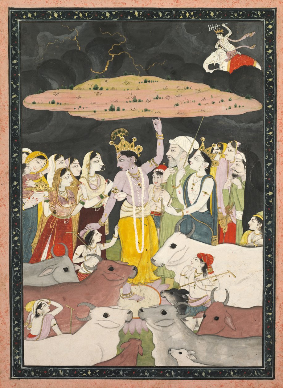 Krisna felemeli a Govardhan-hegyet alkotó: Unknown artist