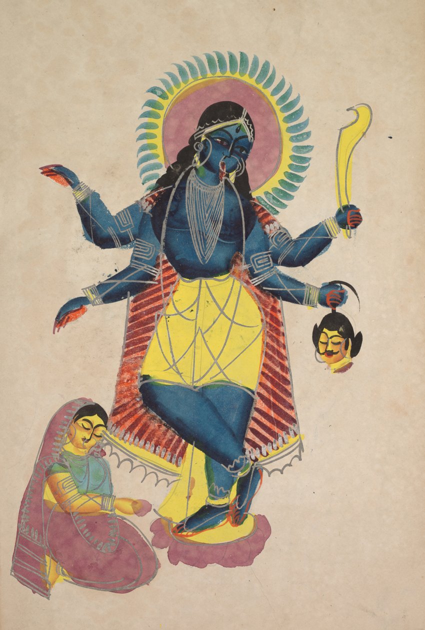Krsna mint Kali, akit Radha imád (recto) alkotó: Unknown artist
