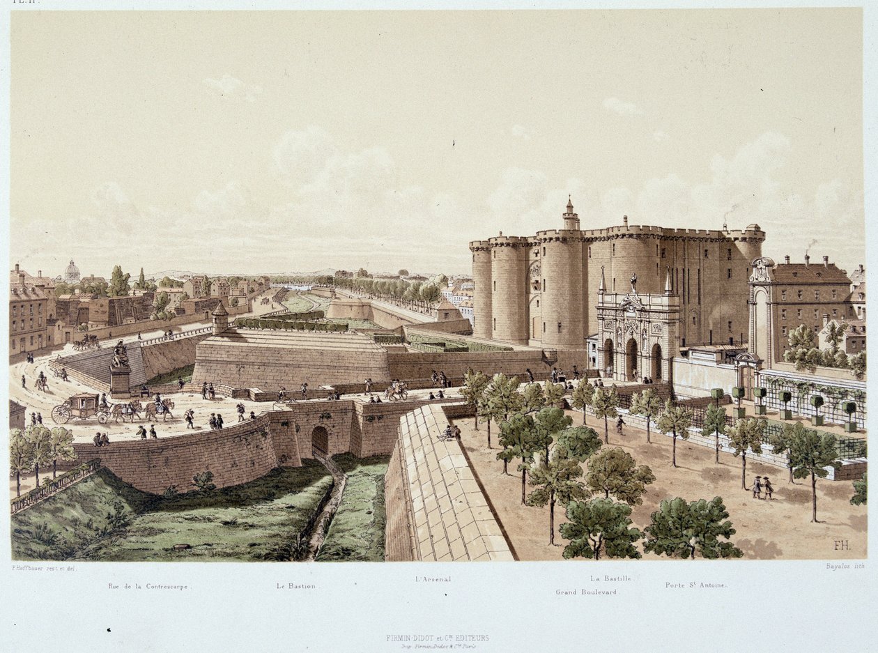 A Bastille 1740-ben (börtön) - „Párizsban a korokon át”, 19. század vége alkotó: Unknown artist