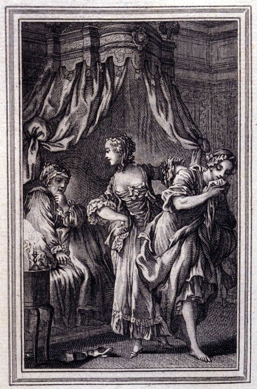 La Chageure des trois commerces- in ""Mesék és novellák versben"" Jean La Fontaine. 1762. alkotó: Unknown artist