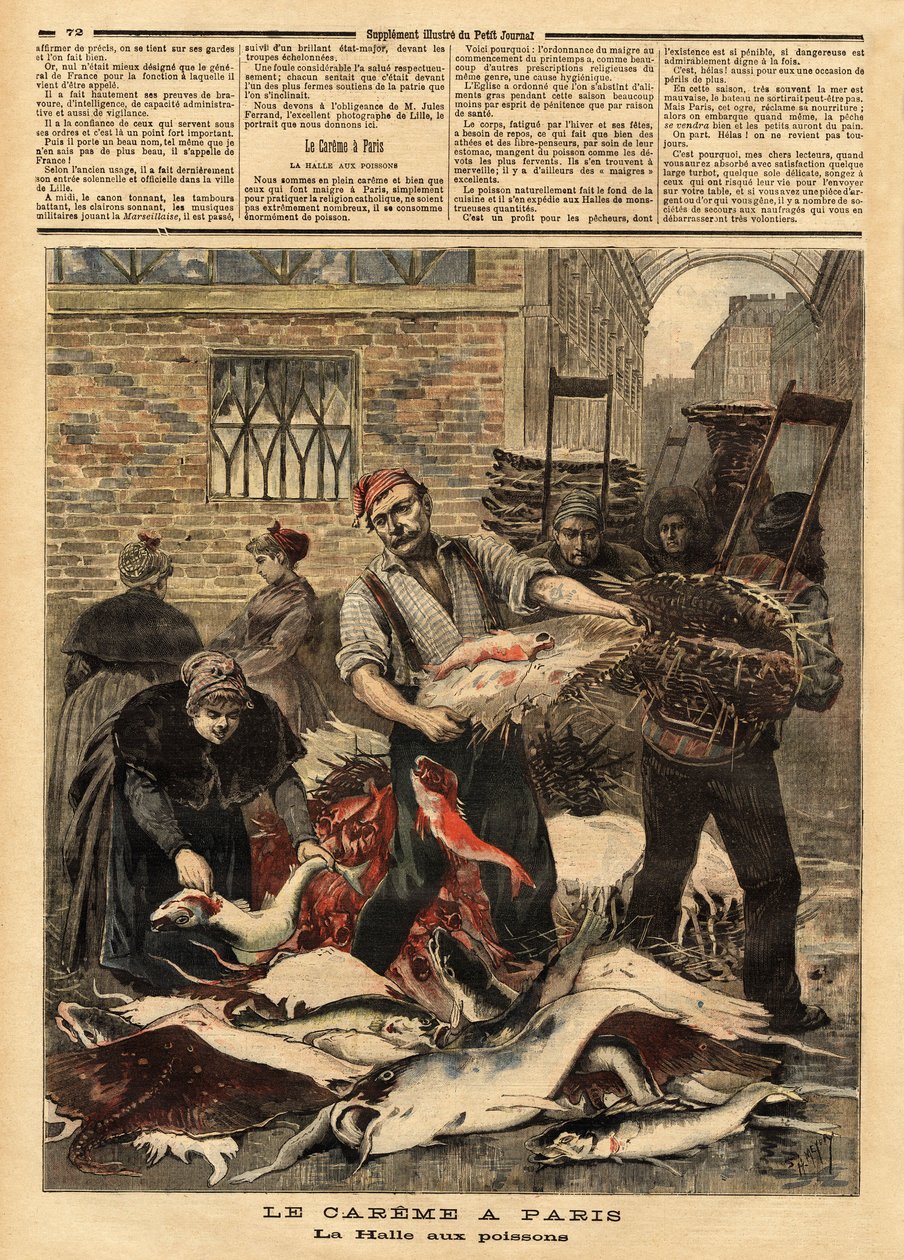 A párizsi halpiac. Metszet a „” Le petit Journal””-ban, 1893.04.03. Selva gyűjteménye. alkotó: Unknown artist