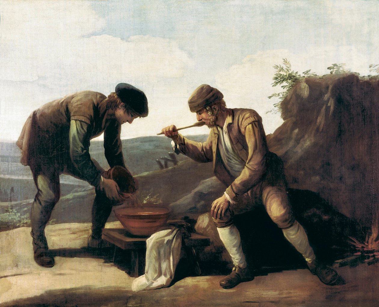 La Sopa Boba vagy a reggeli, Névtelen festmény a 18. századról. Madrid. Lazaro Galdiano Alapítvány alkotó: Unknown artist