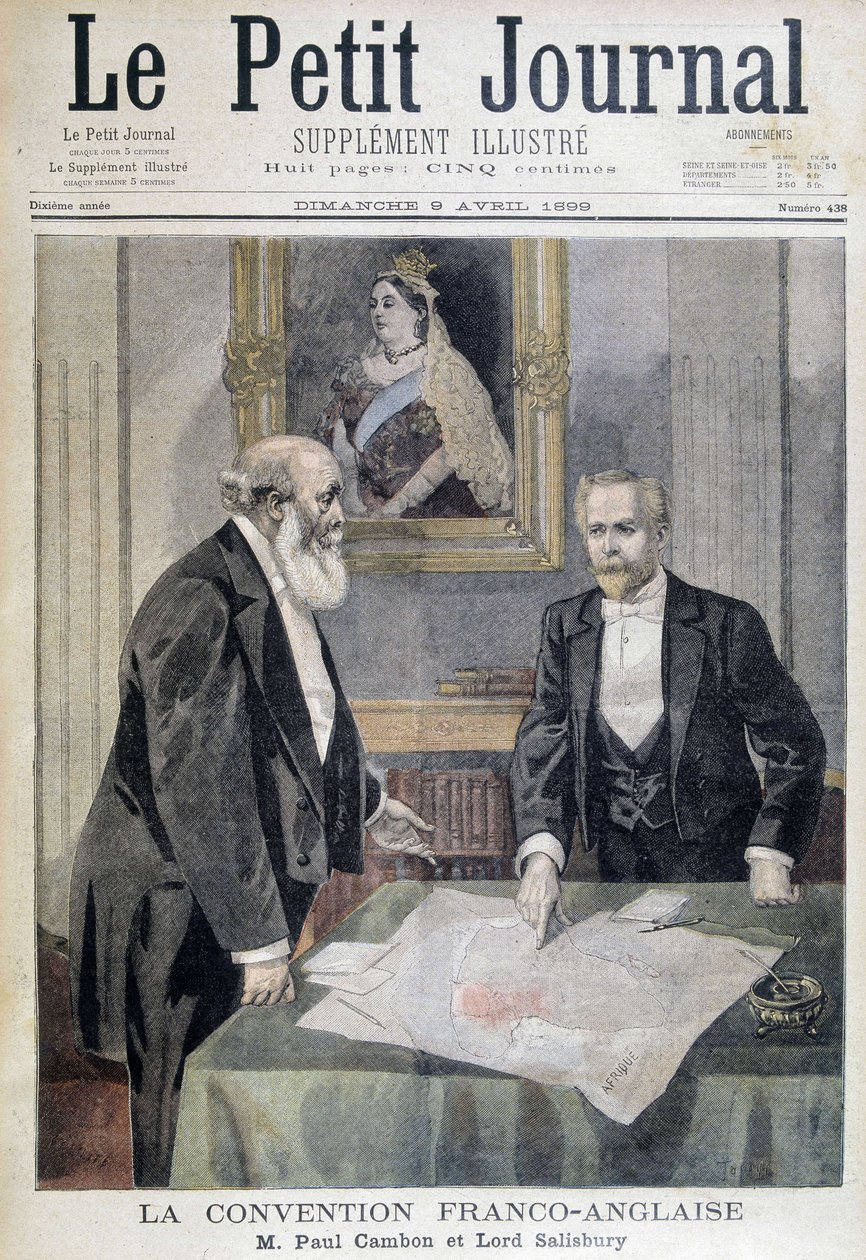 A francia-angol kongresszus: Mr. Paul Cambon és Lord Salisbury - a „” Le PetitJournal” című kiadványban, 1899.09.04. alkotó: Unknown artist