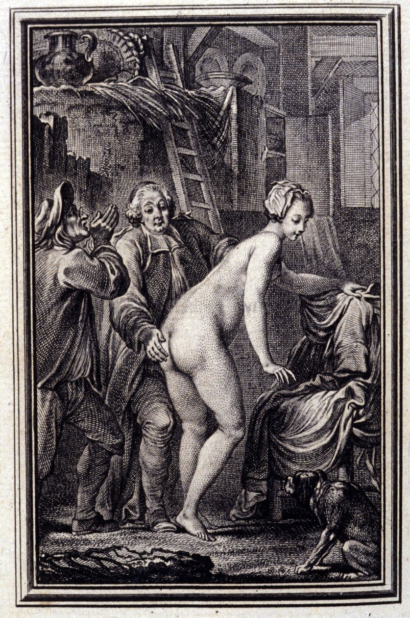 La mare du compere Pierre – Jean La Fontaine „Mesék és novellák versben” című művében. 1762. alkotó: Unknown artist