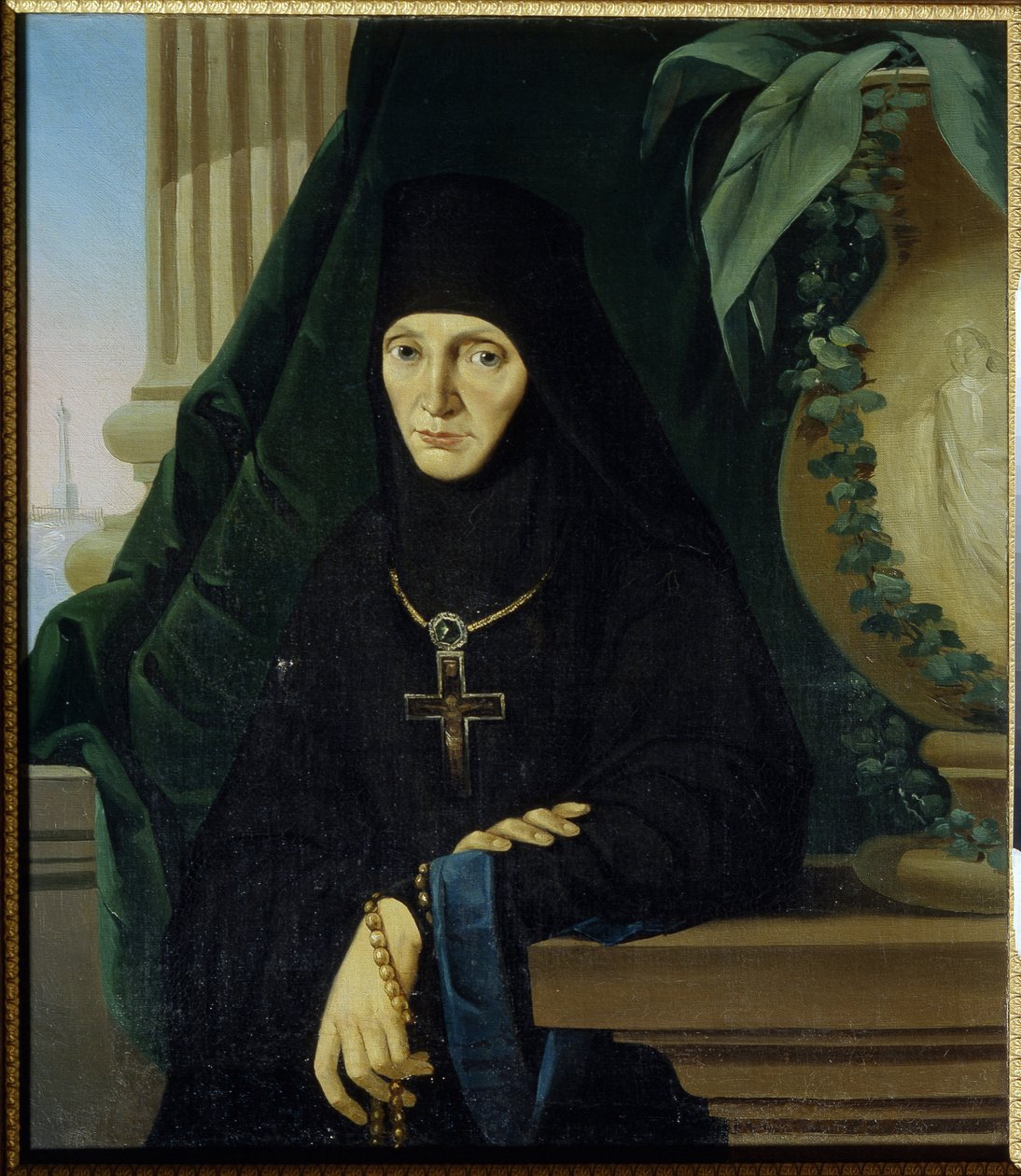 La mere superieure Maria (Margarita Tuchkova) (Mother Superior Maria (Tuchkova). Higoumene (hegoumene) a Spaso Borodinsky ortodox kolostorból, 1812-ben, Napóleon Grande Armee inváziója idején (1769-1821). Névtelen festmény, olaj, vászon , vers alkotó: Unknown artist
