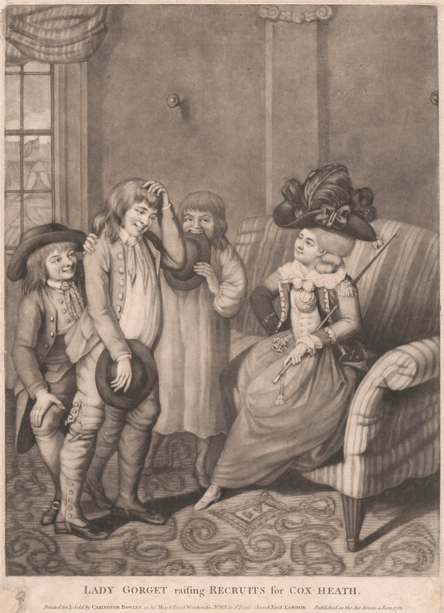 Lady Gorget újoncokat gyűjt a Cox Heath számára alkotó: Unknown artist