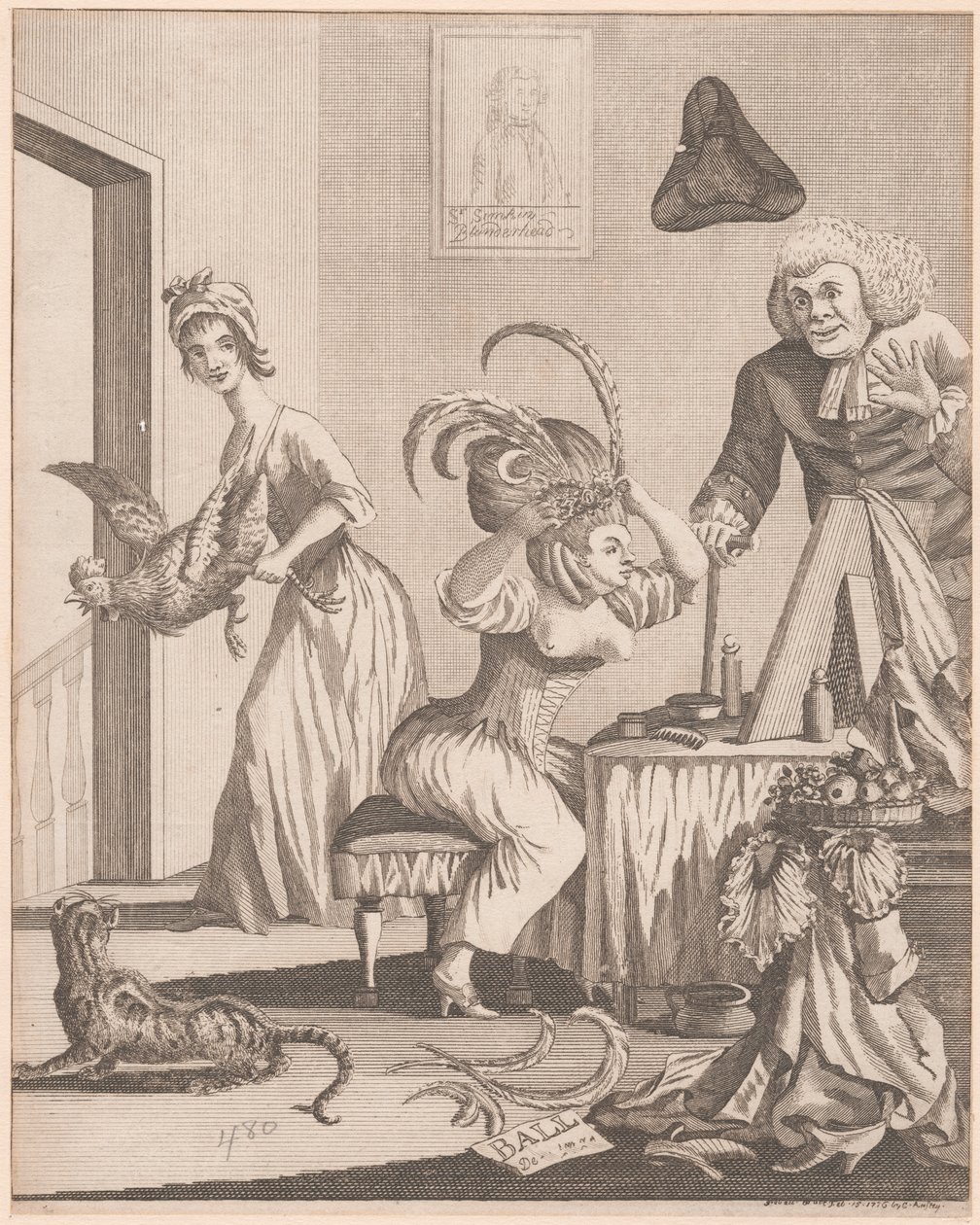 Hölgy estére készül egy bálon alkotó: Unknown artist