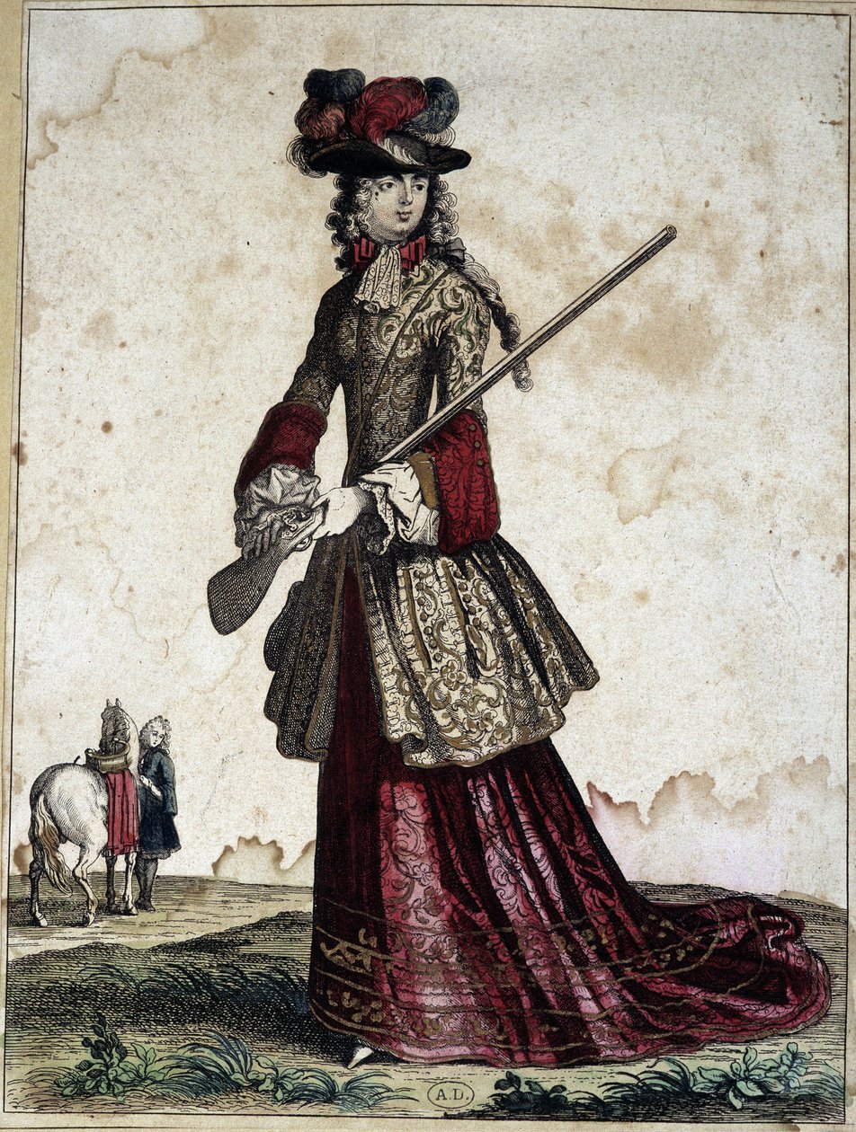 Hölgy a vadászatban - metszet alkotó: Unknown artist