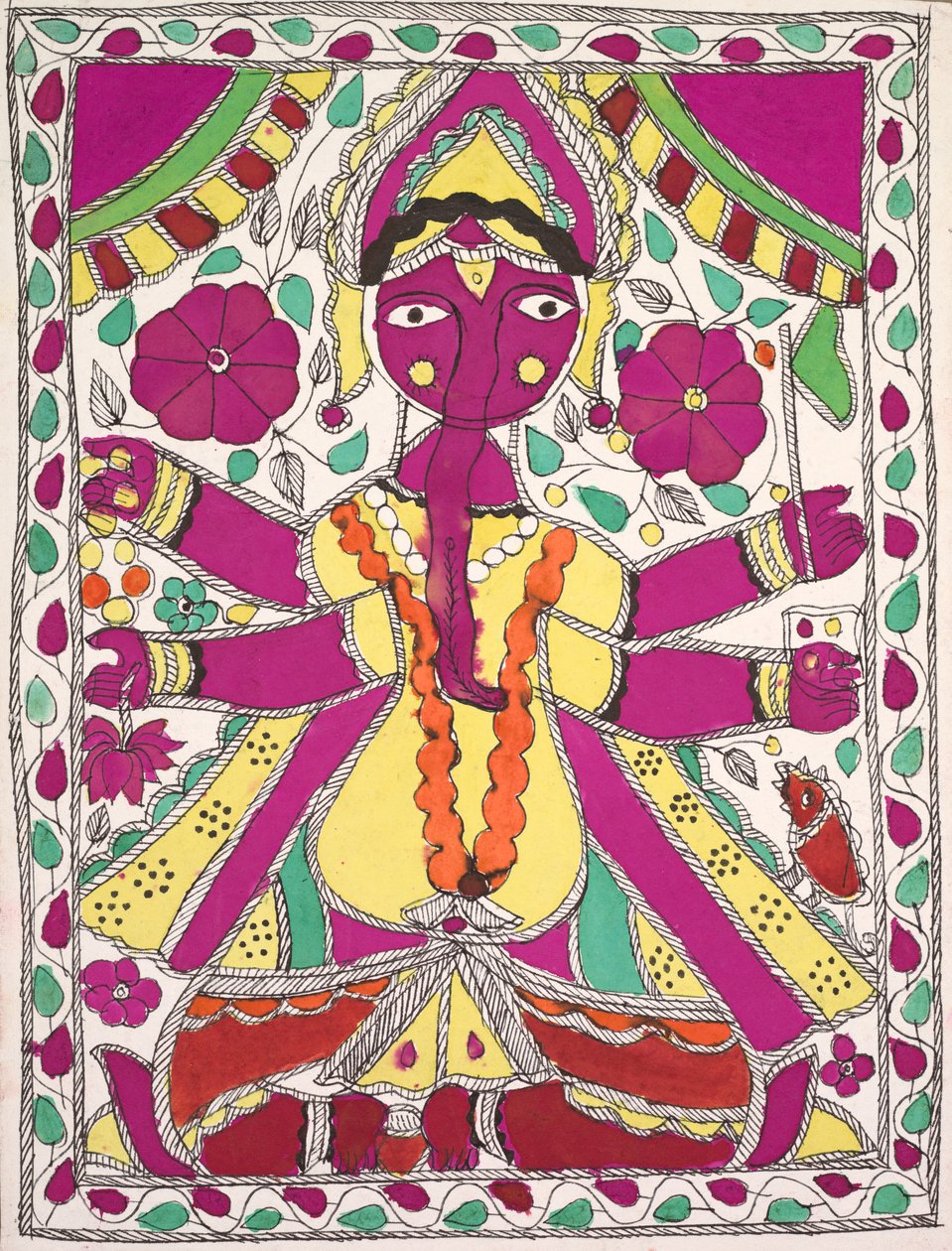 Nagy, többkarú figura kifelé néz alkotó: Unknown artist