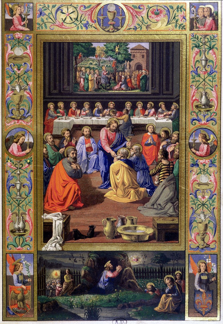 Utolsó vacsora – 19. századi repro. egy olasz dokumentum (v.1500) alkotó: Unknown artist