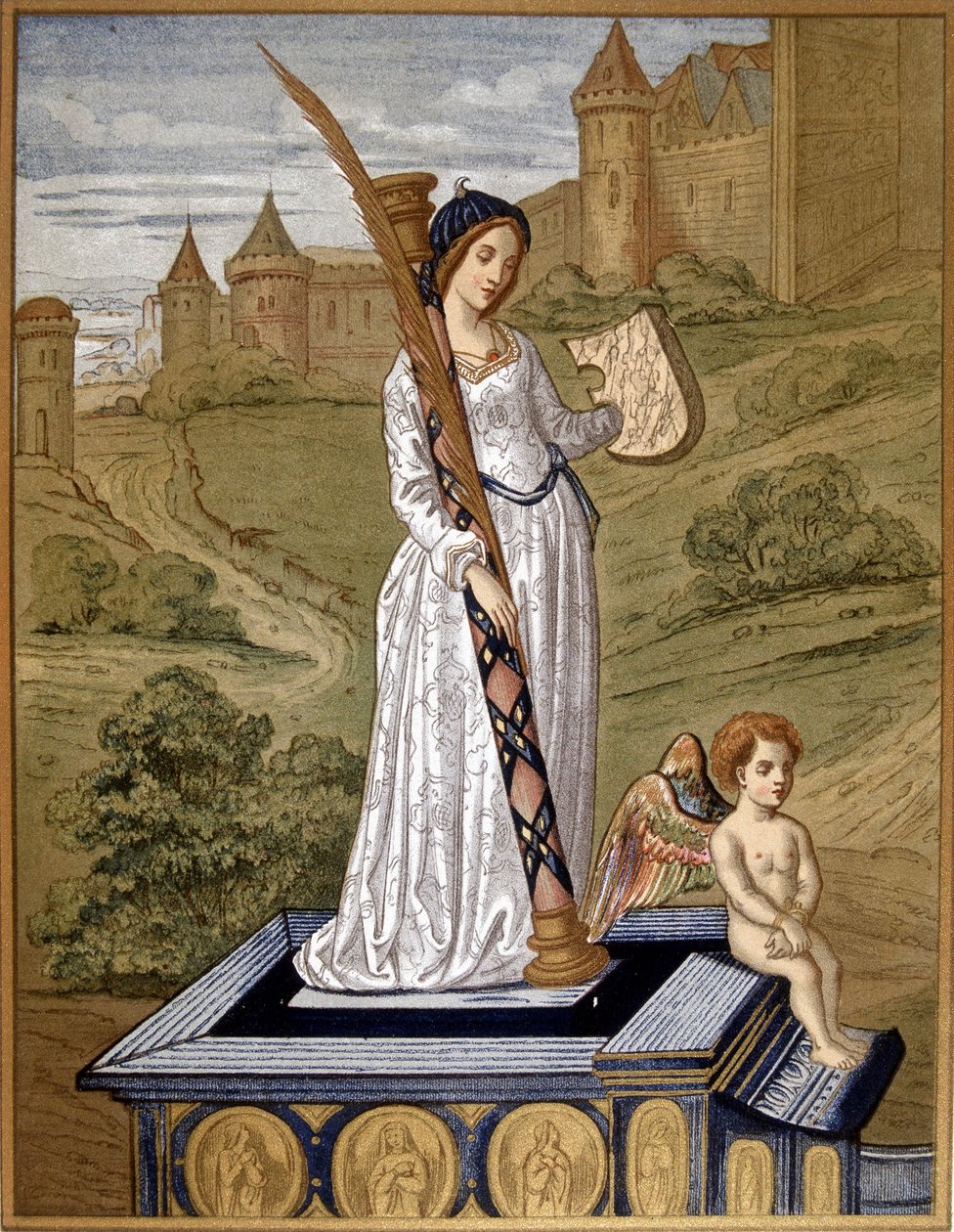 Laure a szeretetet a tisztaság templomába vezeti (Laura de Noves alkotó: Unknown artist