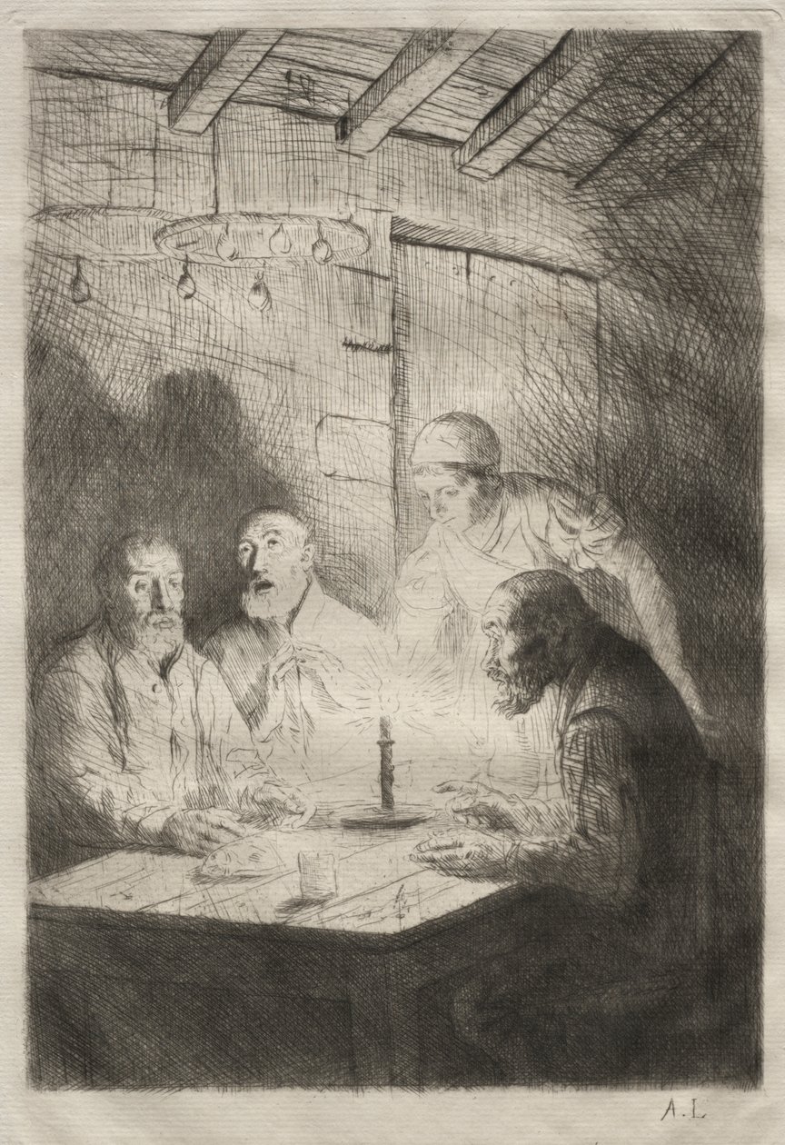 Vacsora a nyomorúságban alkotó: Unknown artist