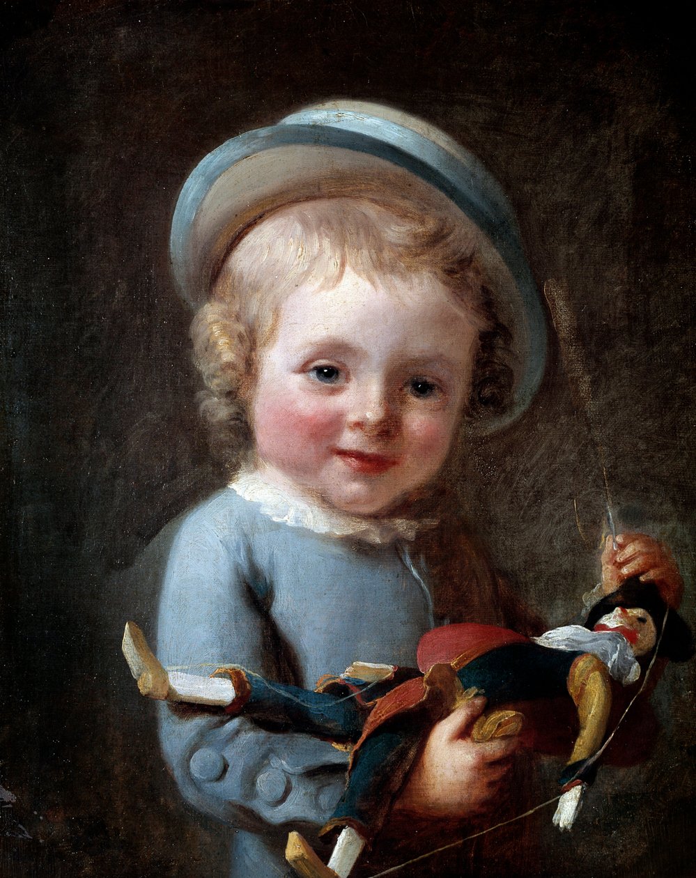 Le petit garcon au puppantin Anonymous festmény 18. századi Párizs, Musee Cognacq Jay alkotó: Unknown artist