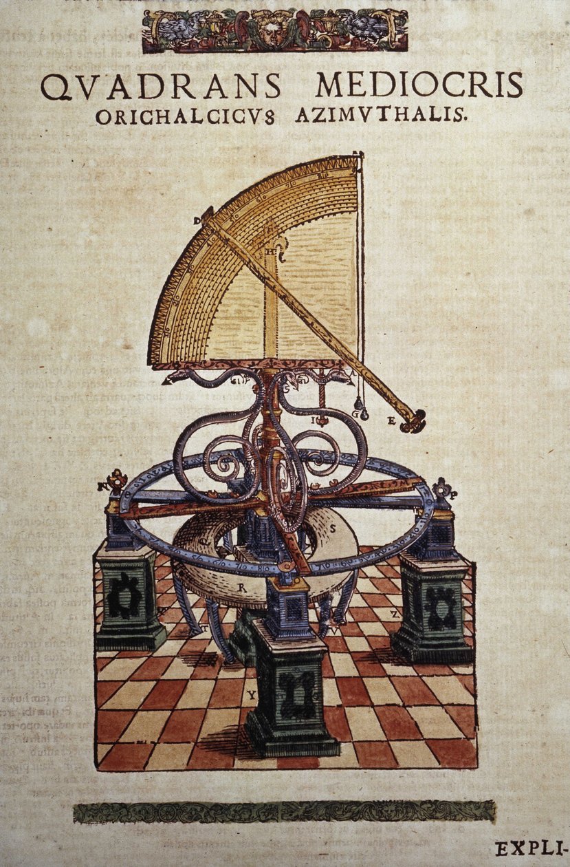 Le quadrant azimutal in "Instituted Astronomy" by Tycho Brahe (1546-1601), Wandsbeck alkotó: Unknown artist