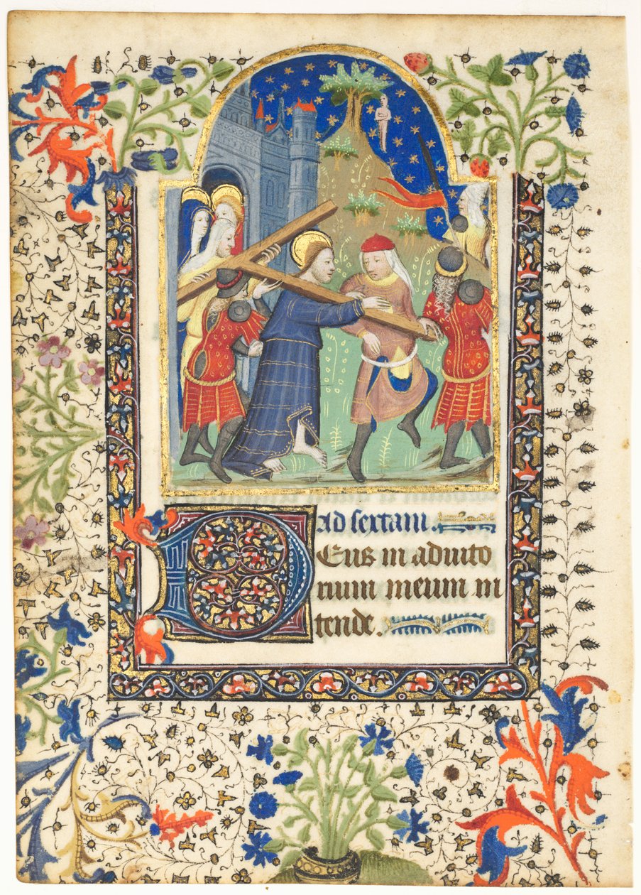Levél az órák könyvéből: Krisztus a keresztet hordja (szex, kereszt órái) alkotó: Unknown artist