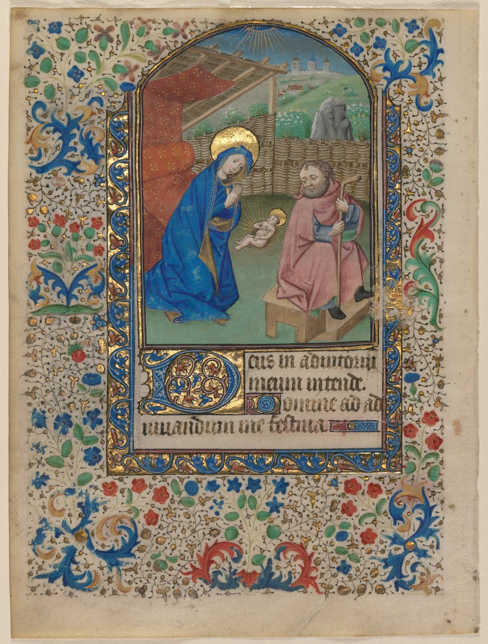 Levél az órák könyvéből: Születés (recto) alkotó: Unknown artist