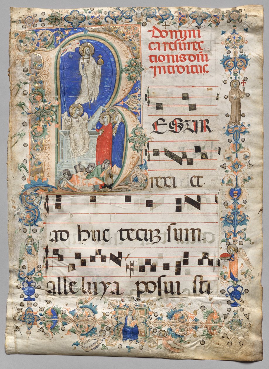 Levél egy fokozatostól: Historiated Initial R: The Resurrection (recto) alkotó: Unknown artist