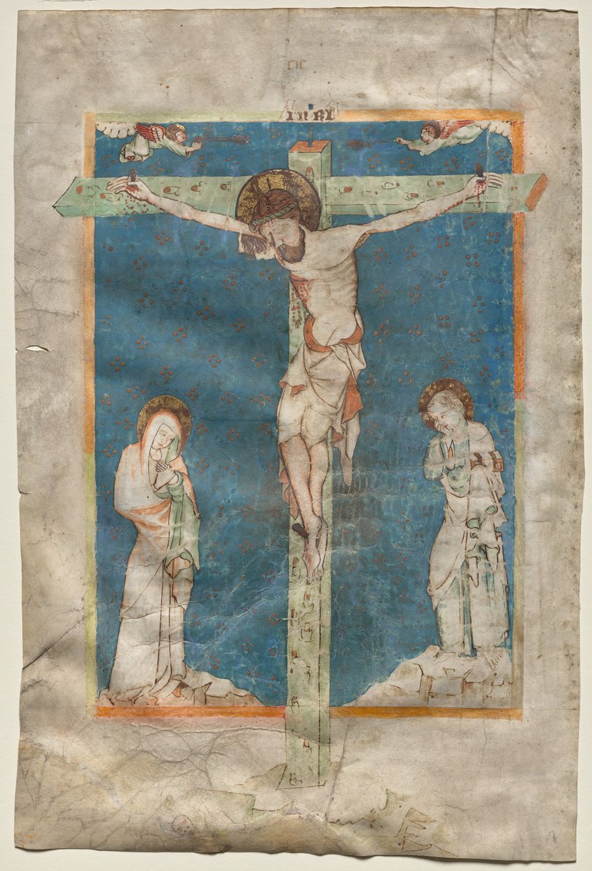 Levél egy misekönyvből: A keresztre feszítés (recto) alkotó: Unknown artist