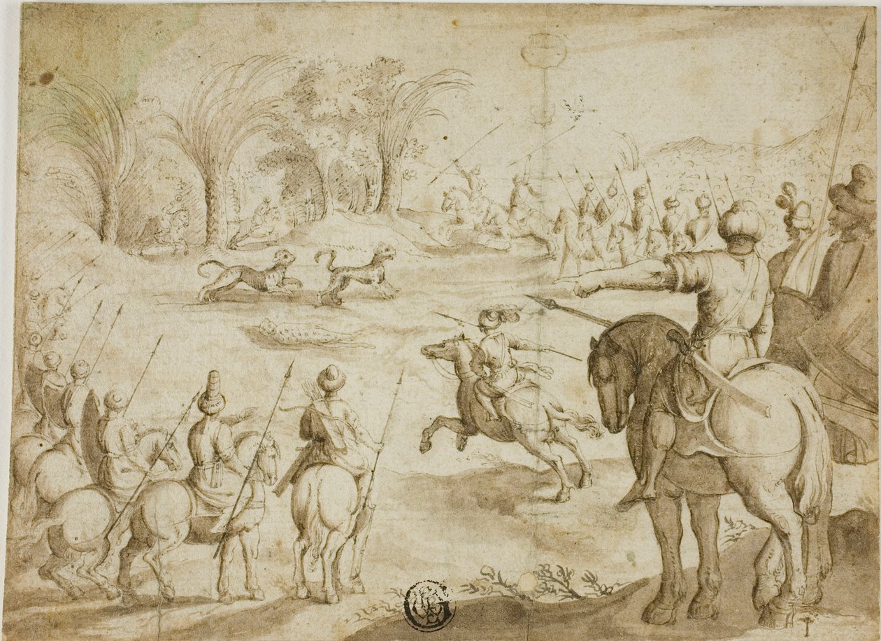 Leopárdvadászat Perzsiában alkotó: Unknown artist