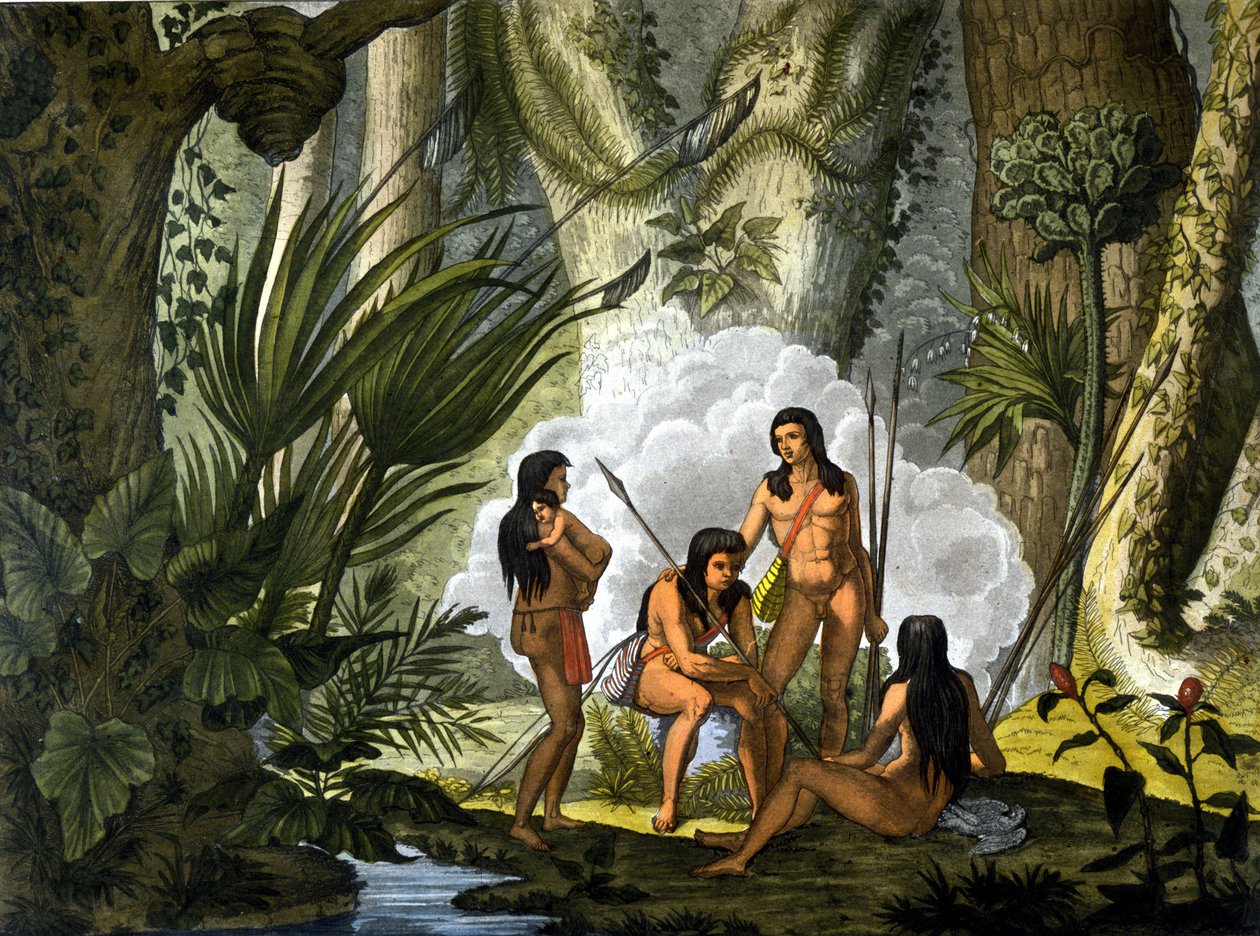 A camacanok, brazil indiánok – Ferrario „” Az ősi és modern jelmez”-ben, szerk. Milano alkotó: Unknown artist