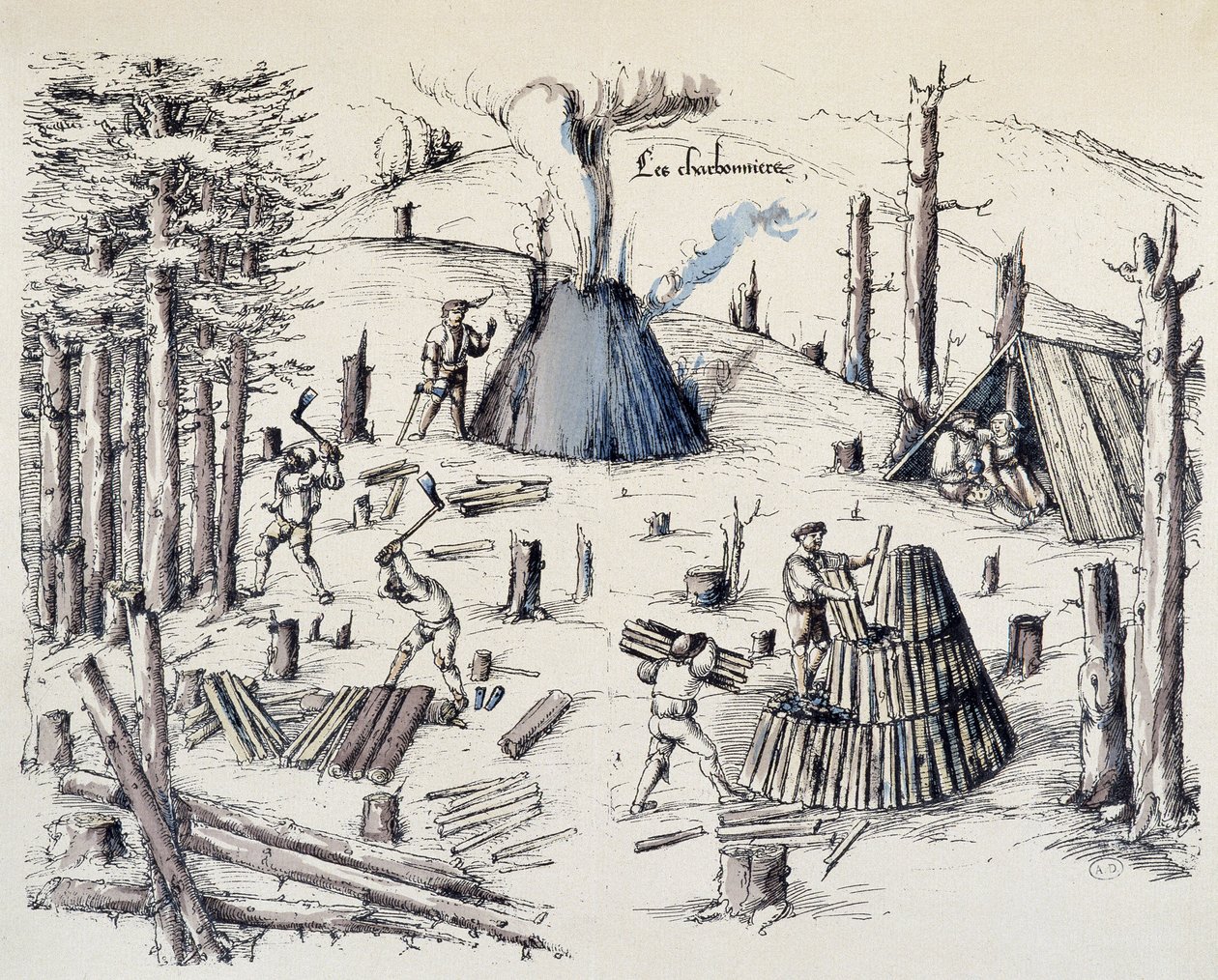 A szénbányászok – a „” La cross aux bányákban””” alkotó: Unknown artist