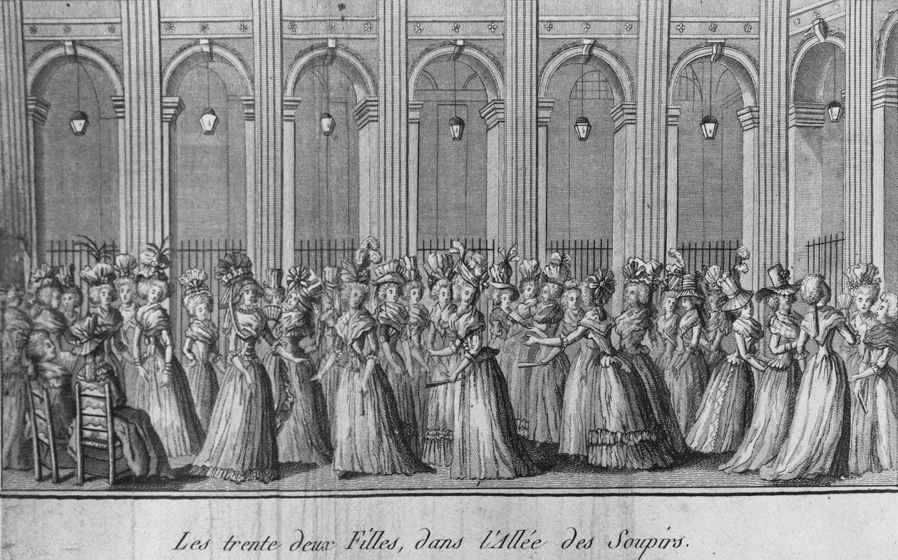A harminckét lány a sipirok folyosóján - a „Les filles du Palais Royal” című művében, előlap, I. kötet, szerk. London alkotó: Unknown artist