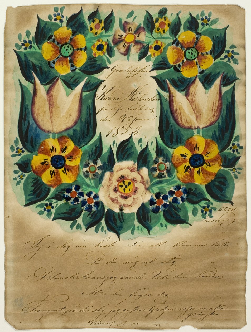 Gratuláló levél Karna Martensdottirnak alkotó: Unknown artist