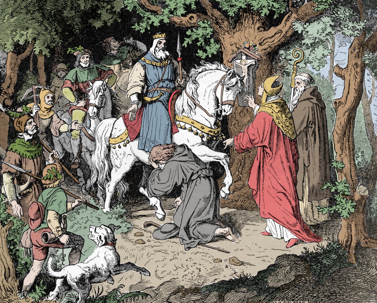 Liudolf (Liudolf, Sváb hercege) (930-957) atyja, I. Otton, a Szent Birodalom (I. Ottó, római római császár) bocsánatát kéri. alkotó: Unknown artist