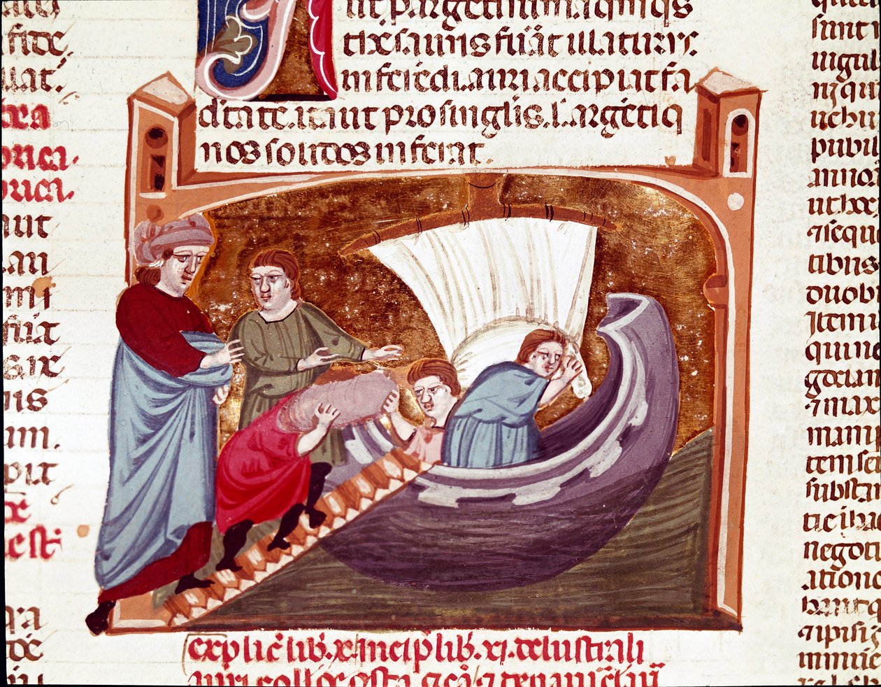 Hajórakodás Justinianus császár idejében (Miniatűr alkotó: Unknown artist