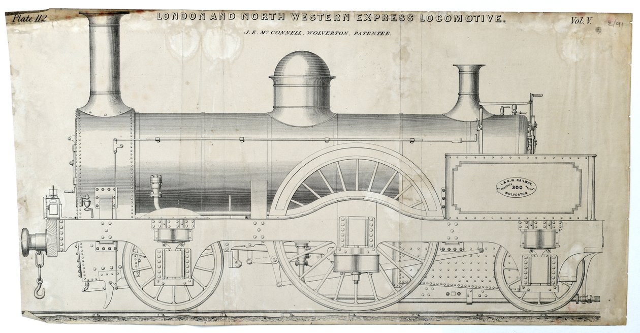 London és North Western Express Locomotive plate 112 alkotó: Unknown artist
