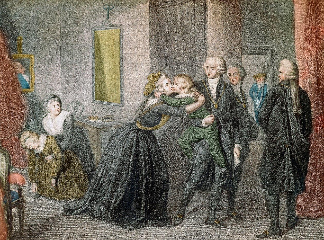XVII. Lajos július 3-án elvált édesanyjától, Marie Antoinette-től alkotó: Unknown artist