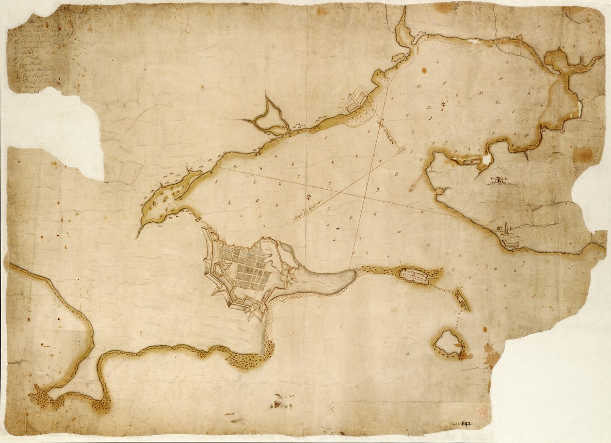 Louisburg erőd és kikötő, Cape Breton, 1745 körül (kézirat) alkotó: Unknown artist