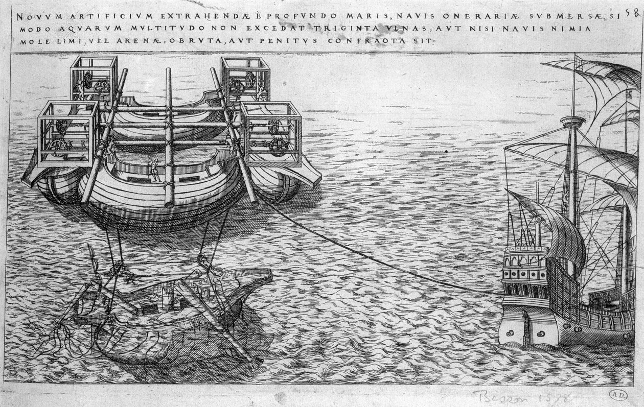 Hajók mentésére szolgáló gép a 16. században - a szerk. 1578 alkotó: Unknown artist