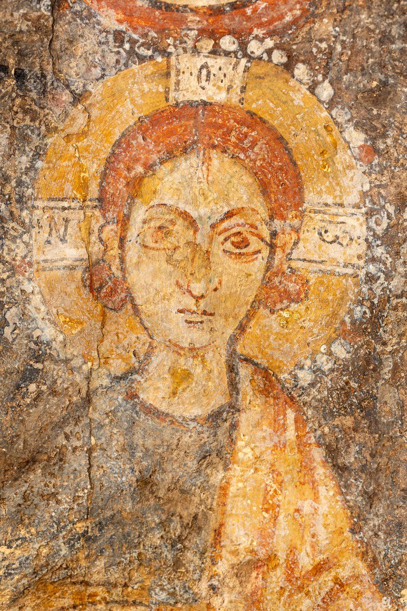 Madonna és gyermeke az arkangyalok között, részlet a gyermekről alkotó: Unknown artist