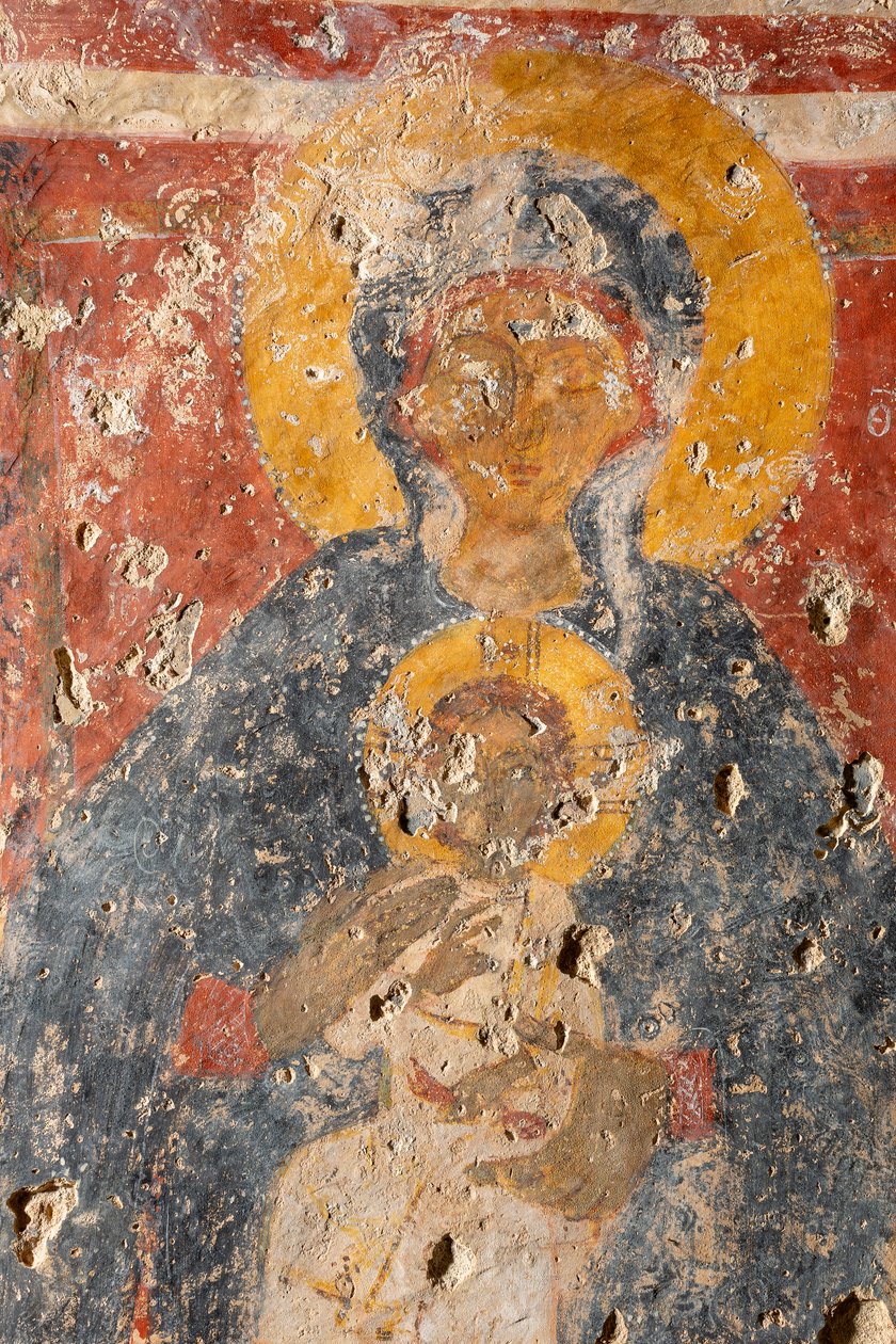 Madonna és gyermeke Mihály és Gábriel arkangyalok között alkotó: Unknown artist