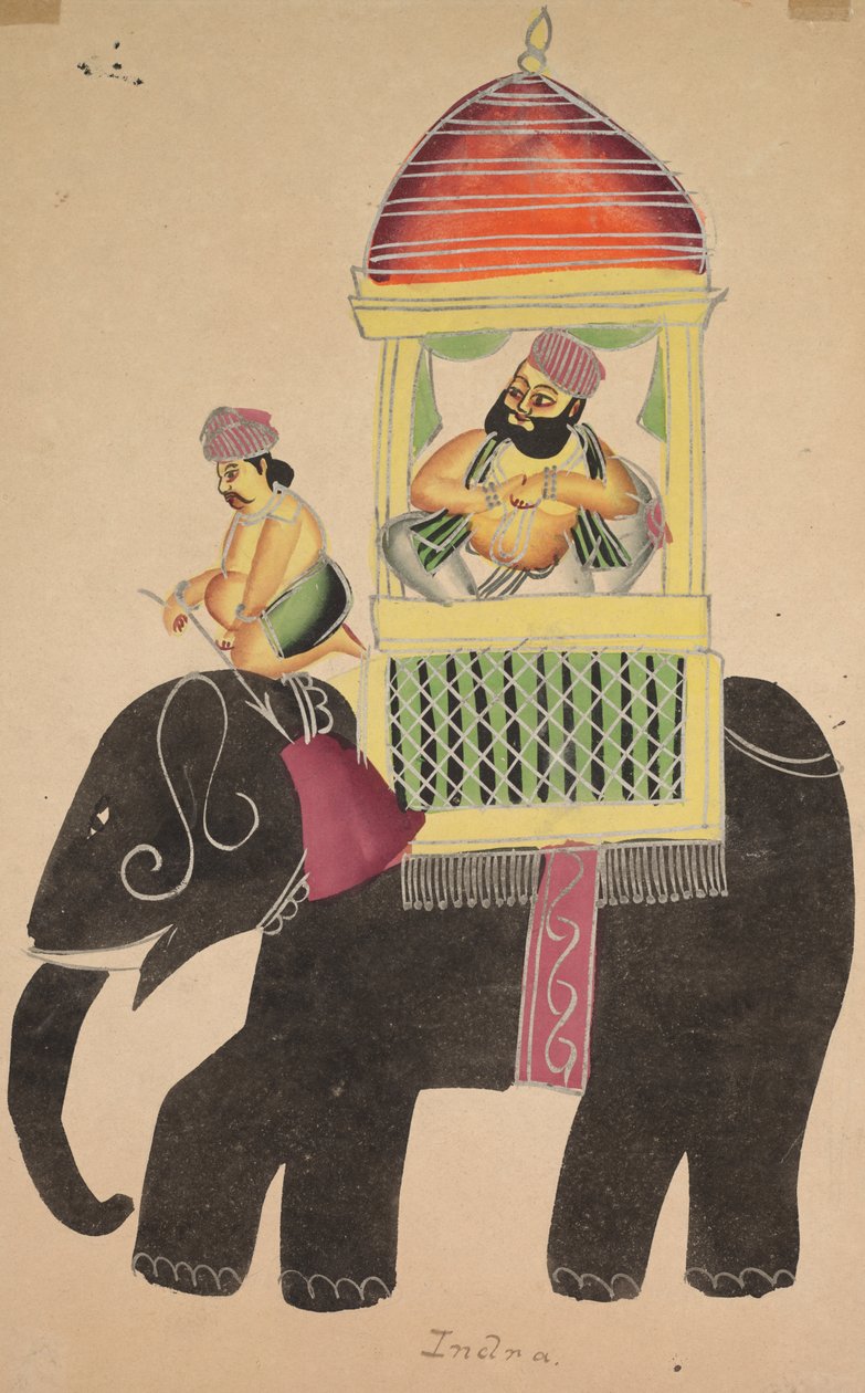 Tarakeshwar Mahant egy elefánton lovagol alkotó: Unknown artist