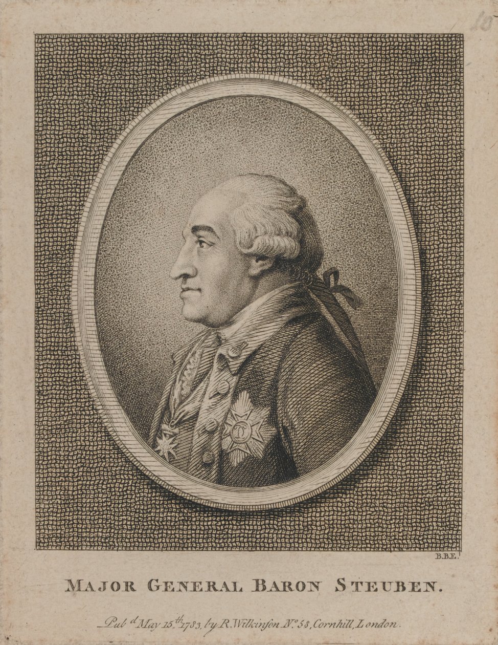 Steuben báró vezérőrnagy (rézkarc) alkotó: Unknown artist