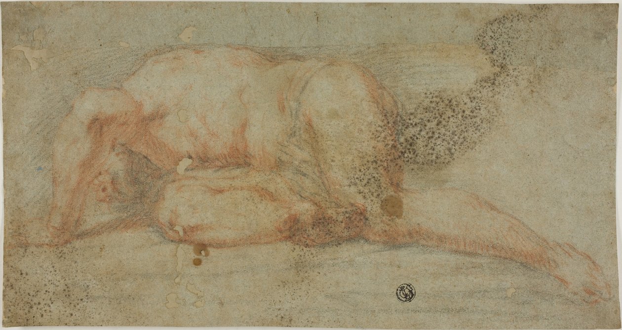 Férfi fekve, karral a feje fölött alkotó: Unknown artist